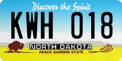 ND license plate KWH018