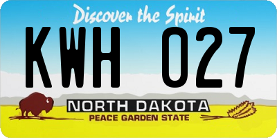 ND license plate KWH027