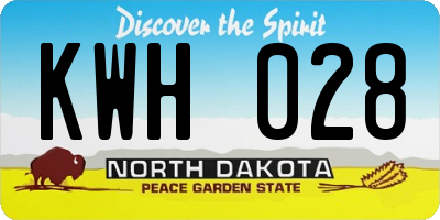 ND license plate KWH028