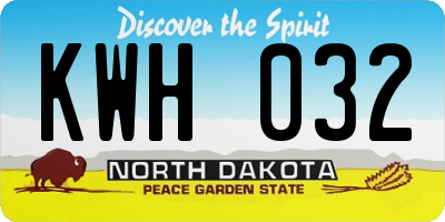 ND license plate KWH032