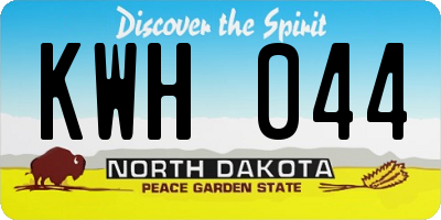 ND license plate KWH044