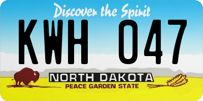 ND license plate KWH047