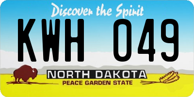 ND license plate KWH049