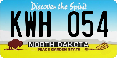 ND license plate KWH054