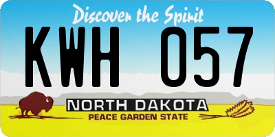 ND license plate KWH057