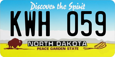 ND license plate KWH059