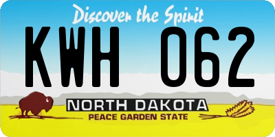 ND license plate KWH062
