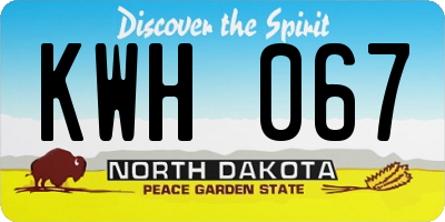 ND license plate KWH067