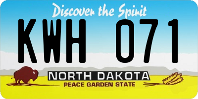 ND license plate KWH071