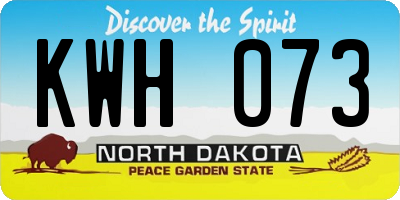 ND license plate KWH073