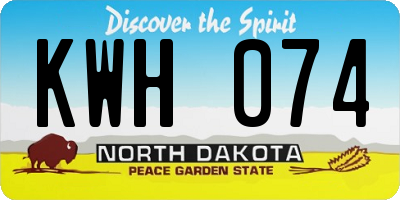 ND license plate KWH074