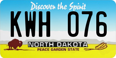 ND license plate KWH076
