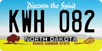 ND license plate KWH082