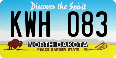 ND license plate KWH083
