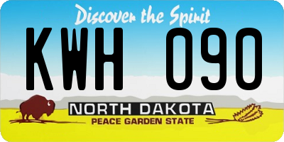 ND license plate KWH090