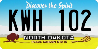 ND license plate KWH102