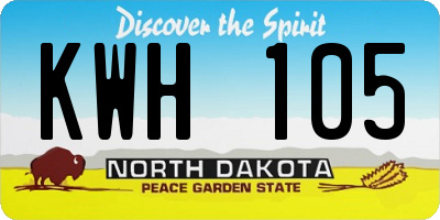 ND license plate KWH105