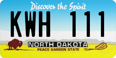 ND license plate KWH111