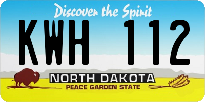 ND license plate KWH112