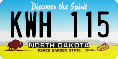 ND license plate KWH115