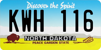 ND license plate KWH116
