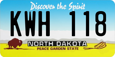 ND license plate KWH118