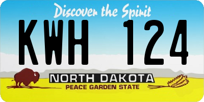 ND license plate KWH124