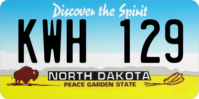 ND license plate KWH129