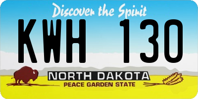 ND license plate KWH130