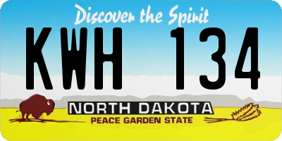 ND license plate KWH134