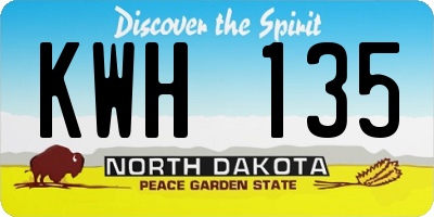 ND license plate KWH135