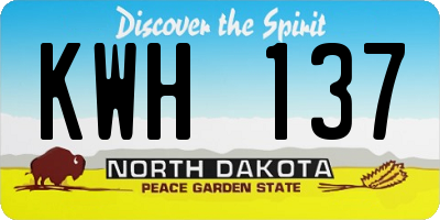 ND license plate KWH137