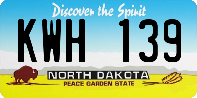 ND license plate KWH139