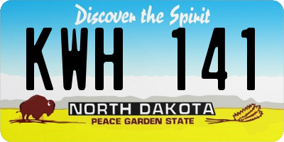 ND license plate KWH141