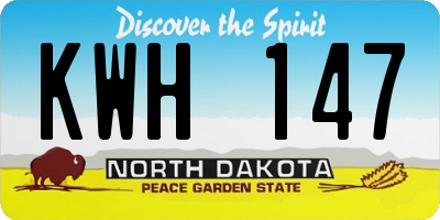 ND license plate KWH147