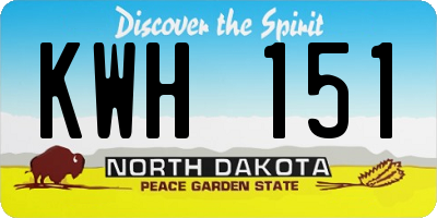 ND license plate KWH151
