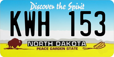 ND license plate KWH153