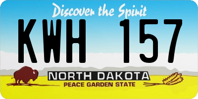 ND license plate KWH157