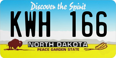 ND license plate KWH166