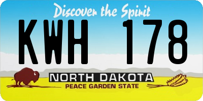 ND license plate KWH178