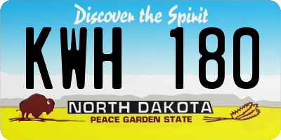 ND license plate KWH180