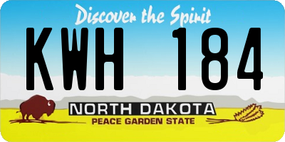 ND license plate KWH184