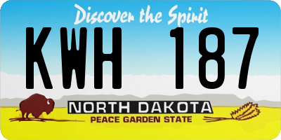 ND license plate KWH187