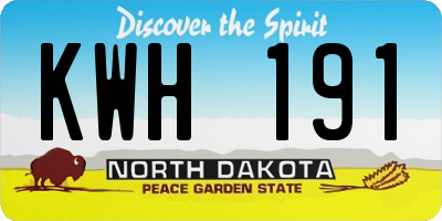 ND license plate KWH191