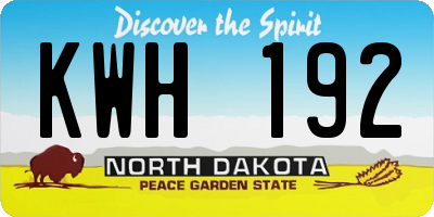 ND license plate KWH192