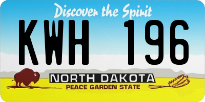 ND license plate KWH196