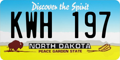 ND license plate KWH197