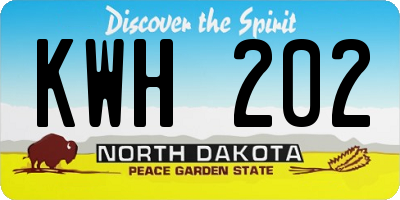 ND license plate KWH202