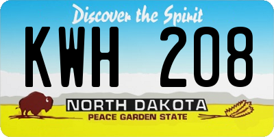 ND license plate KWH208