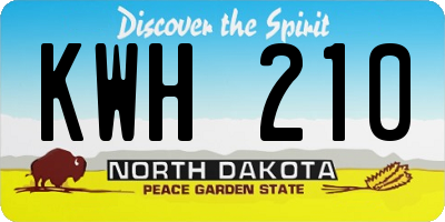 ND license plate KWH210